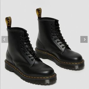 Dr Marten Platform Lace Up Combat Boots Smooth Leather